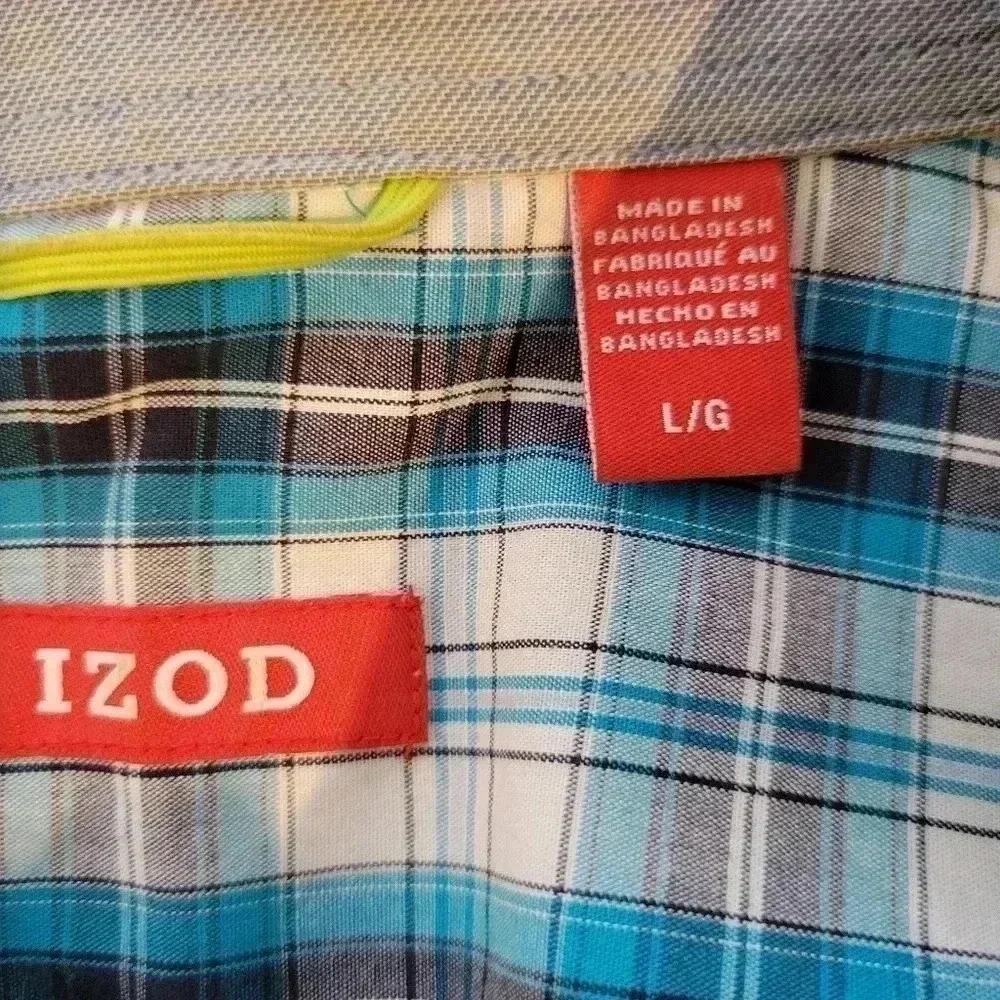 Men's  IZOD Saltwater Button Down Casual Shirt L - Picture 4 of 8
